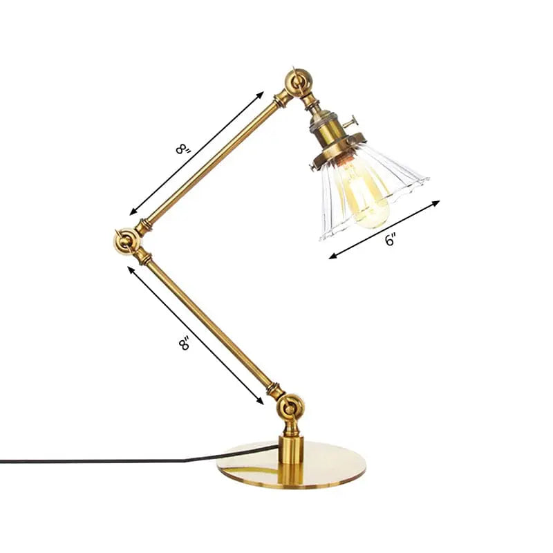 LumiGlow - Élégante lampe de table en verre clair en forme de cône - Rynova