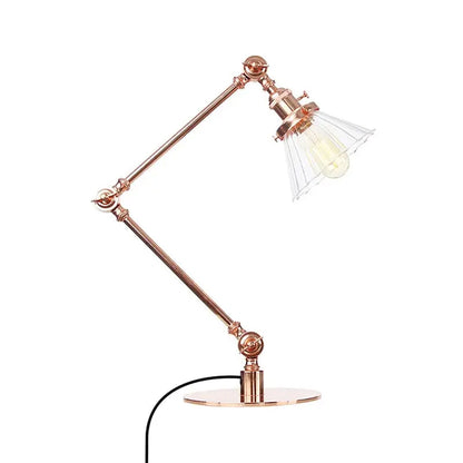 LumiGlow - Élégante lampe de table en verre clair en forme de cône - Rynova