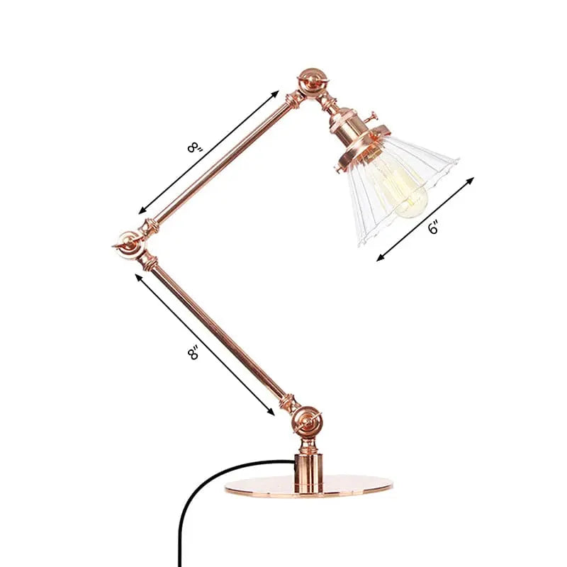 LumiGlow - Élégante lampe de table en verre clair en forme de cône - Rynova