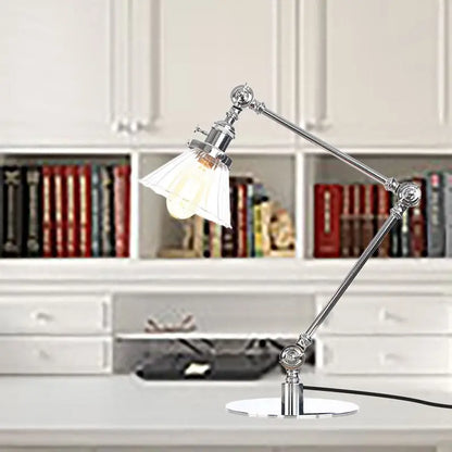 LumiGlow - Élégante lampe de table en verre clair en forme de cône - Rynova