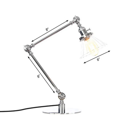 LumiGlow - Élégante lampe de table en verre clair en forme de cône - Rynova