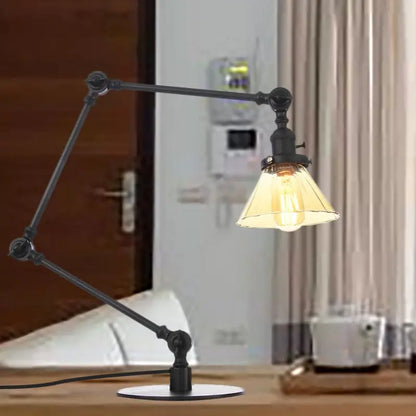 LumiGlow - Élégante lampe de table en verre clair en forme de cône - Rynova