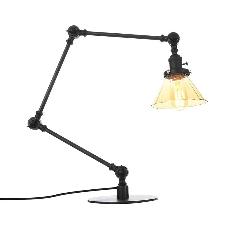 LumiGlow - Élégante lampe de table en verre clair en forme de cône - Rynova