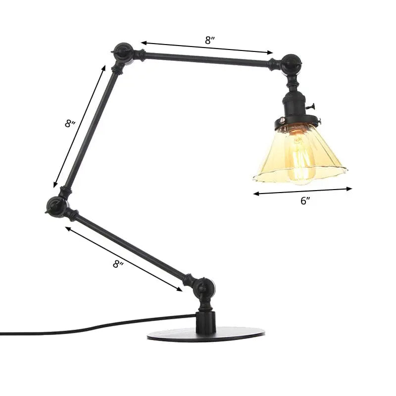 LumiGlow - Élégante lampe de table en verre clair en forme de cône - Rynova