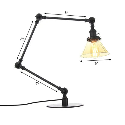 LumiGlow - Élégante lampe de table en verre clair en forme de cône - Rynova