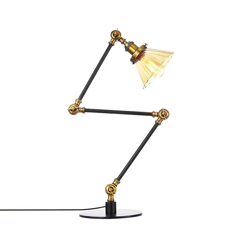 LumiGlow - Élégante lampe de table en verre clair en forme de cône - Rynova