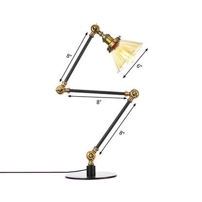 LumiGlow - Élégante lampe de table en verre clair en forme de cône - Rynova