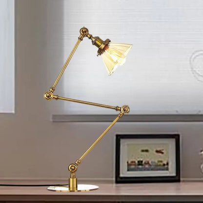 LumiGlow - Élégante lampe de table en verre clair en forme de cône - Rynova