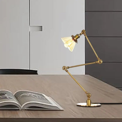 LumiGlow - Élégante lampe de table en verre clair en forme de cône - Rynova