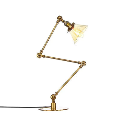 LumiGlow - Élégante lampe de table en verre clair en forme de cône - Rynova