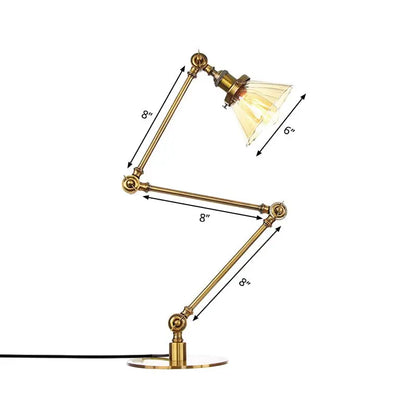 LumiGlow - Élégante lampe de table en verre clair en forme de cône - Rynova
