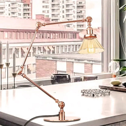 LumiGlow - Élégante lampe de table en verre clair en forme de cône - Rynova