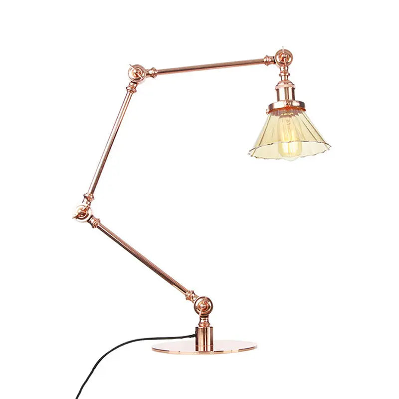 LumiGlow - Élégante lampe de table en verre clair en forme de cône - Rynova