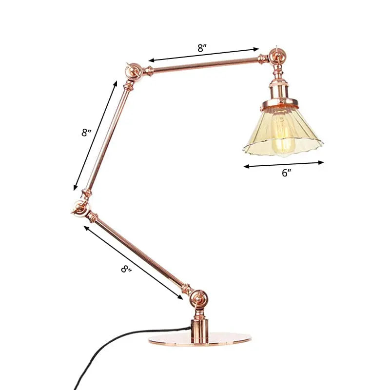 LumiGlow - Élégante lampe de table en verre clair en forme de cône - Rynova