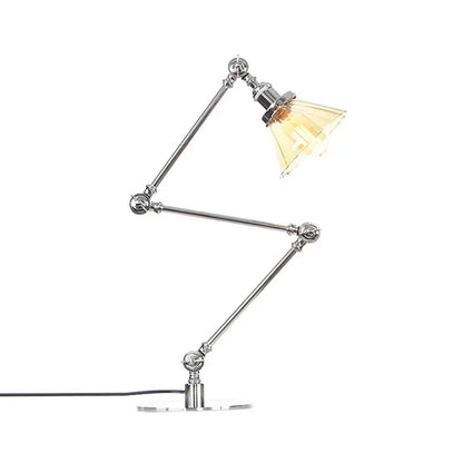 LumiGlow - Élégante lampe de table en verre clair en forme de cône - Rynova