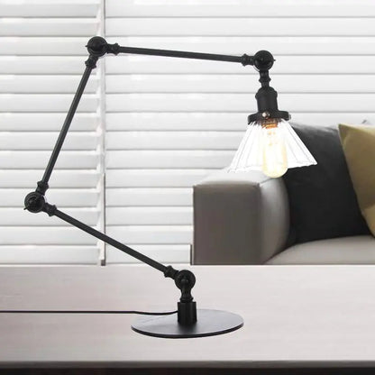 LumiGlow - Élégante lampe de table en verre clair en forme de cône - Rynova
