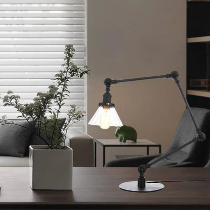 LumiGlow - Élégante lampe de table en verre clair en forme de cône - Rynova