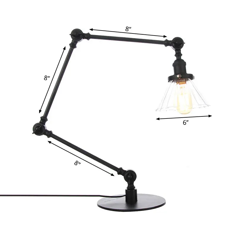 LumiGlow - Élégante lampe de table en verre clair en forme de cône - Rynova