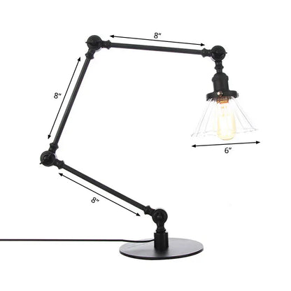 LumiGlow - Élégante lampe de table en verre clair en forme de cône - Rynova