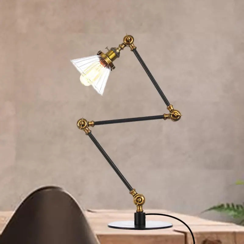LumiGlow - Élégante lampe de table en verre clair en forme de cône - Rynova