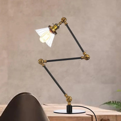 LumiGlow - Élégante lampe de table en verre clair en forme de cône - Rynova