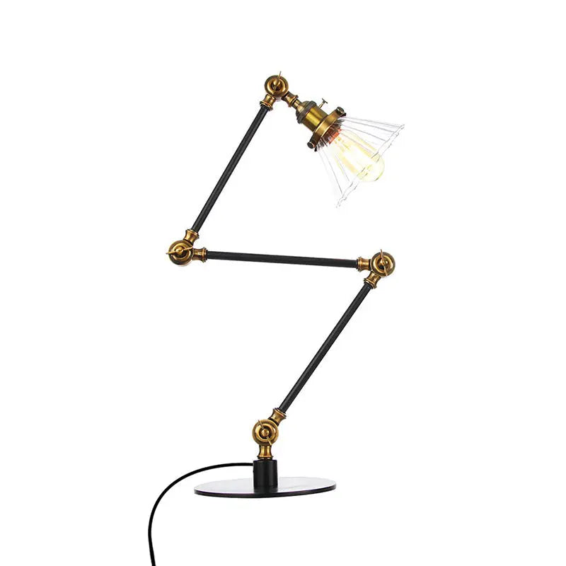 LumiGlow - Élégante lampe de table en verre clair en forme de cône - Rynova