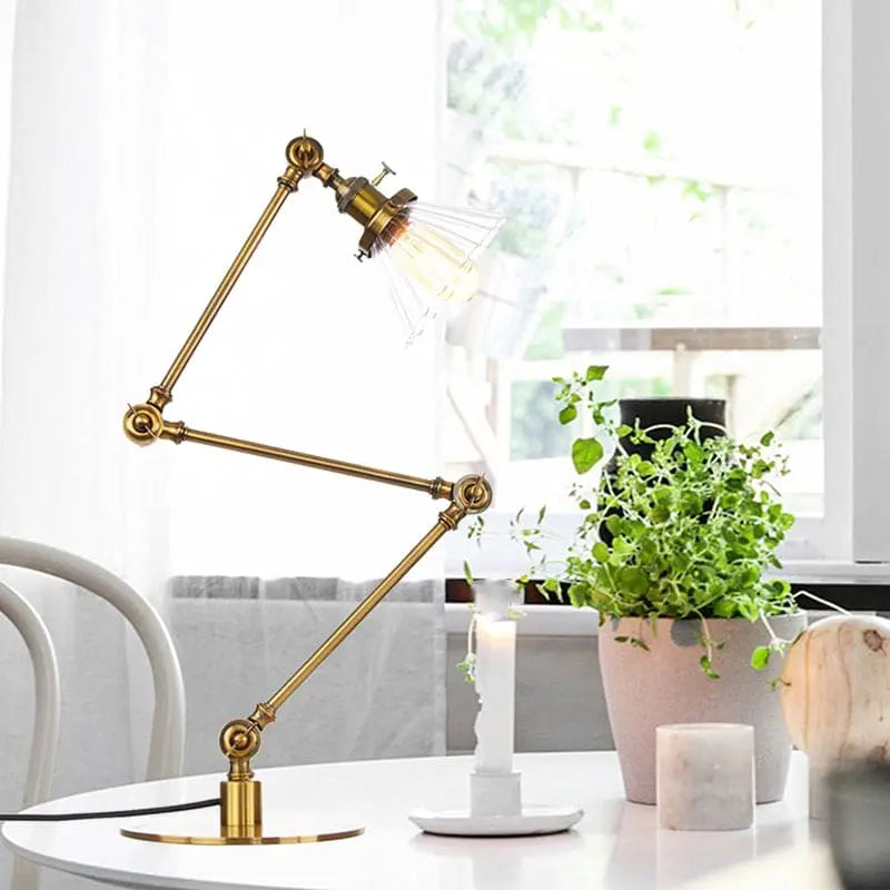 LumiGlow - Élégante lampe de table en verre clair en forme de cône - Rynova