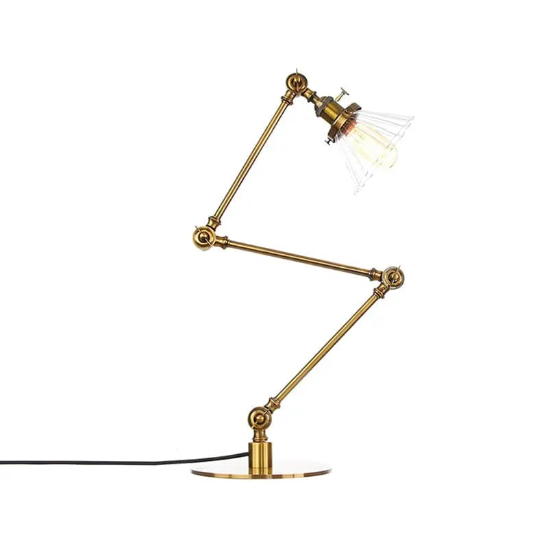 LumiGlow - Élégante lampe de table en verre clair en forme de cône - Rynova