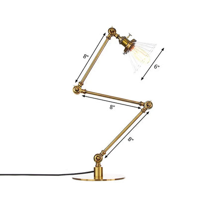 LumiGlow - Élégante lampe de table en verre clair en forme de cône - Rynova