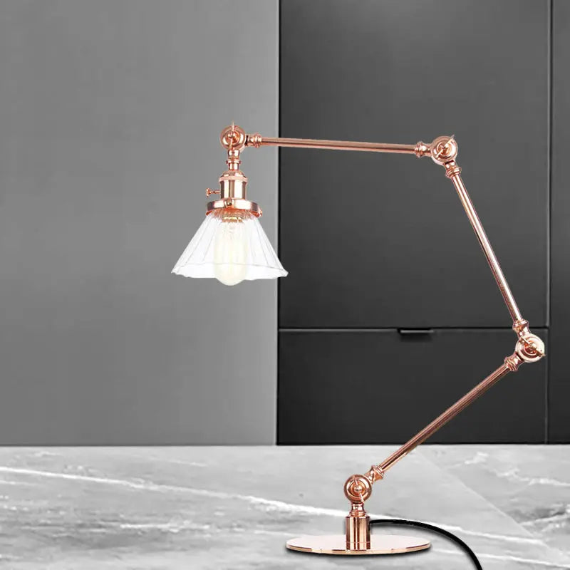 LumiGlow - Élégante lampe de table en verre clair en forme de cône - Rynova