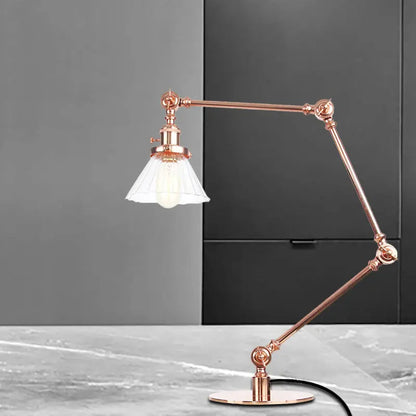 LumiGlow - Élégante lampe de table en verre clair en forme de cône - Rynova