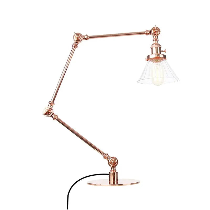 LumiGlow - Élégante lampe de table en verre clair en forme de cône - Rynova
