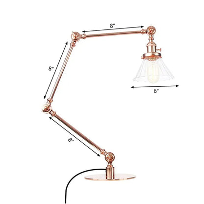LumiGlow - Élégante lampe de table en verre clair en forme de cône - Rynova