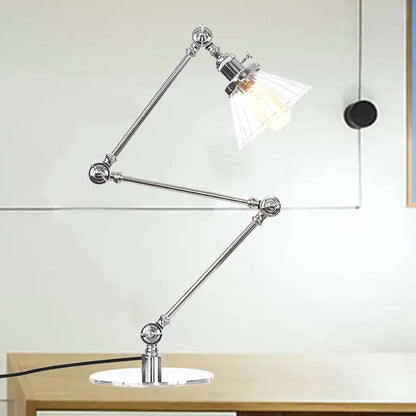 LumiGlow - Élégante lampe de table en verre clair en forme de cône - Rynova