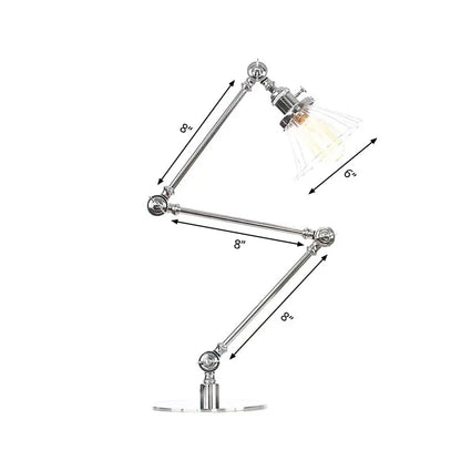 LumiGlow - Élégante lampe de table en verre clair en forme de cône - Rynova