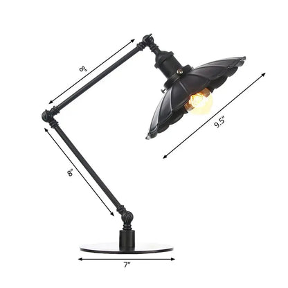 LumiVintage – Lampe Réglable Rétro avec Abat-jour Métallique Sculpté - Rynova