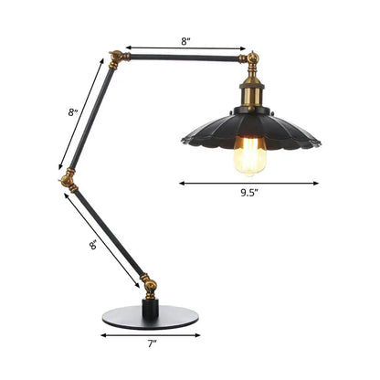LumiVintage – Lampe Réglable Rétro avec Abat-jour Métallique Sculpté - Rynova
