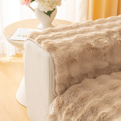PlushComfort - housse de canapé en peluche ultra douce et fluffy, antidérapante - Rynova