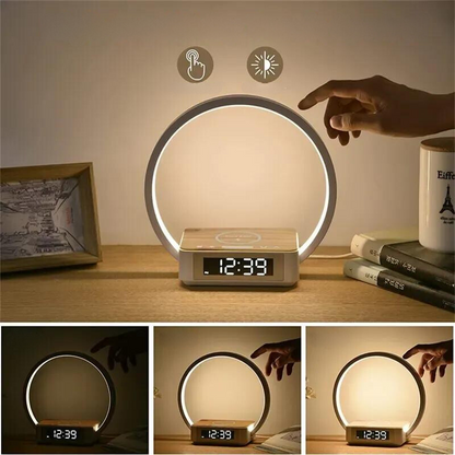 LumiLite - Lampe de Nuit 3-en-1 avec Réveil et Chargeur Sans Fil - Rynova