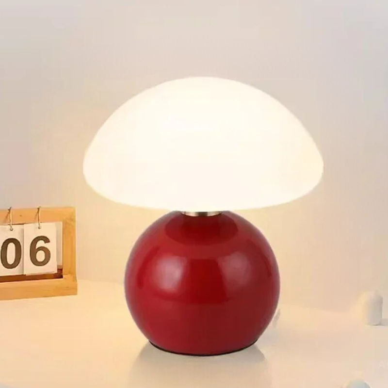 Lumière Champignon Élégante - Lampe de Table en Céramique Crème - Rynova