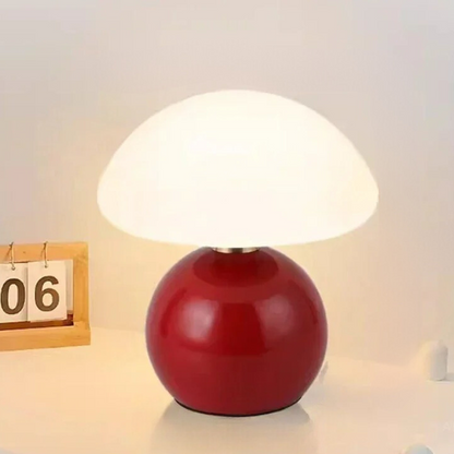 Lumière Champignon Élégante - Lampe de Table en Céramique Crème - Rynova