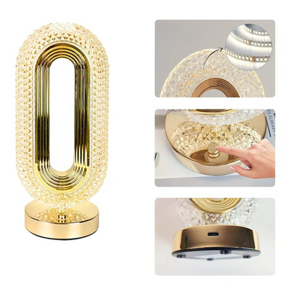 LumiCristal - Lampe de Table en Acrylique Cristallin avec Variateur Tactile - Rynova