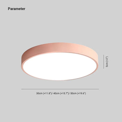 LuminaRose - Lampe de Plafond LED Ronde Moderne en Métal Rose et Gris - Rynova