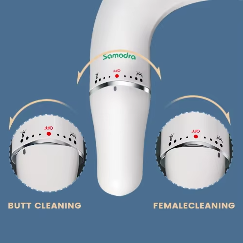 SAMODRA - Attache Bidet Ultra Mince pour Siège de Toilette - Double Buse, Pression d'Eau Réglable, Non Électrique - Rynova