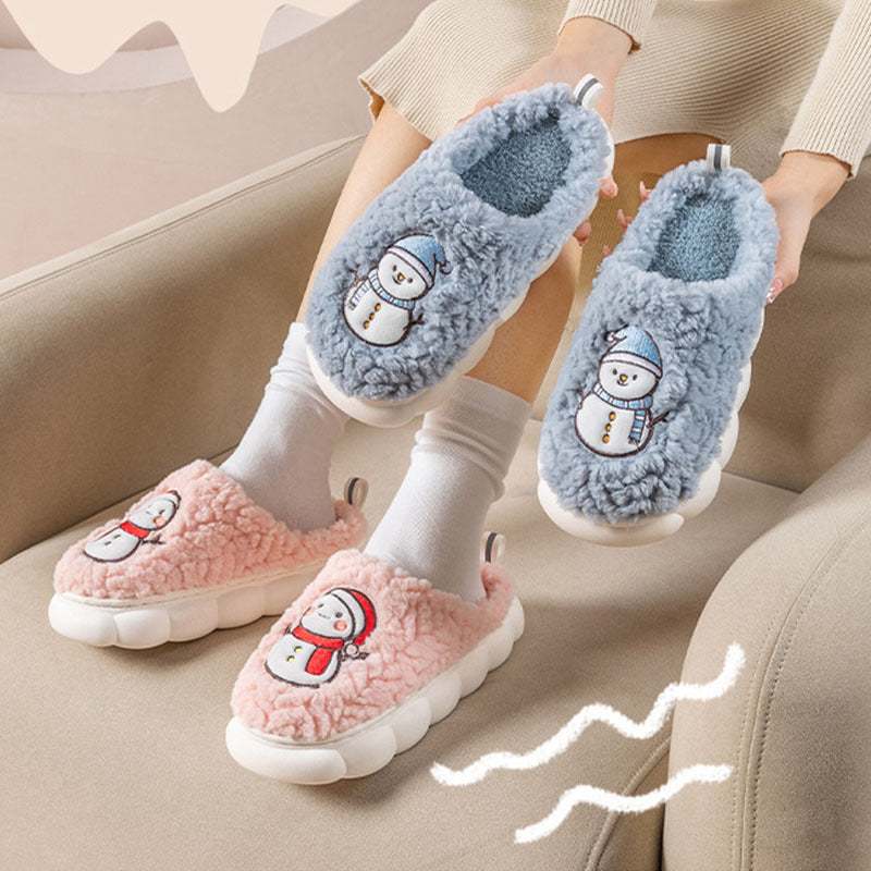 Flocon Doux - Chaussons en peluche anti-dérapants pour l'hiver - Rynova