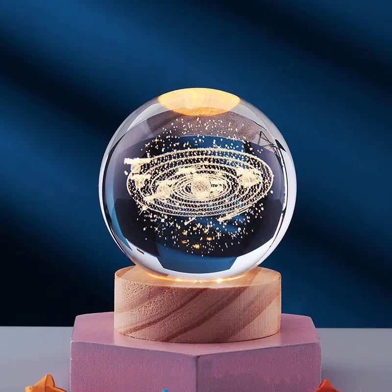 CristaLumi - Lampe de Nuit 3D en Cristal avec Éclairage LED - Rynova