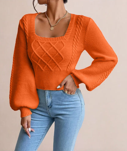 ÉléganceCarré – Pull Femme Col Carré Chic et Moderne - Rynova
