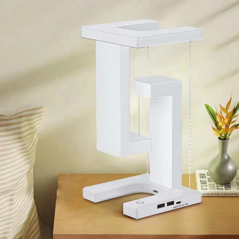 LeviLight - Lampe de Table Anti-Gravité avec Chargement Sans Fil et Éclairage LED - Rynova