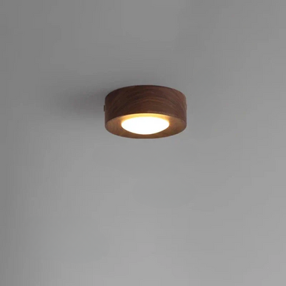 Plafonnier WoodAura - Éclairage en Noyer avec Spot LED Moderne - Rynova