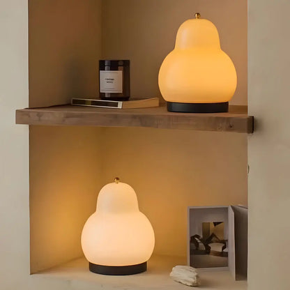 LumièreÉlégante - Lampe de Table en Verre avec Batterie USB, LED Dimmable et Commutateur Tactile - Rynova